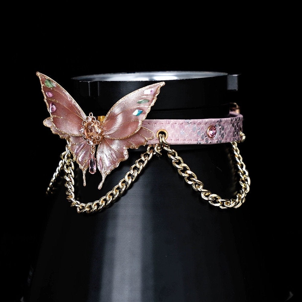 Butterfly Queen Leather Choker