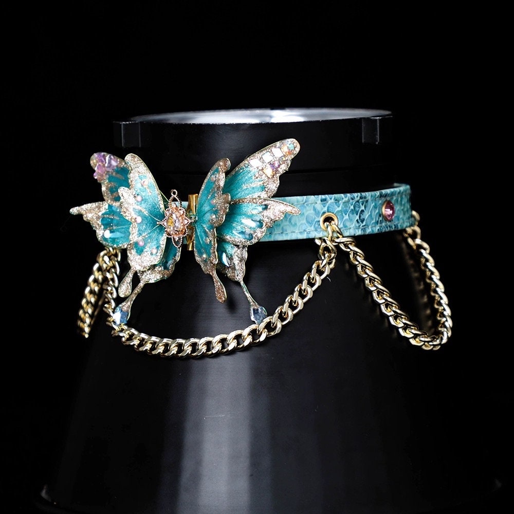 Butterfly Queen Leather Choker