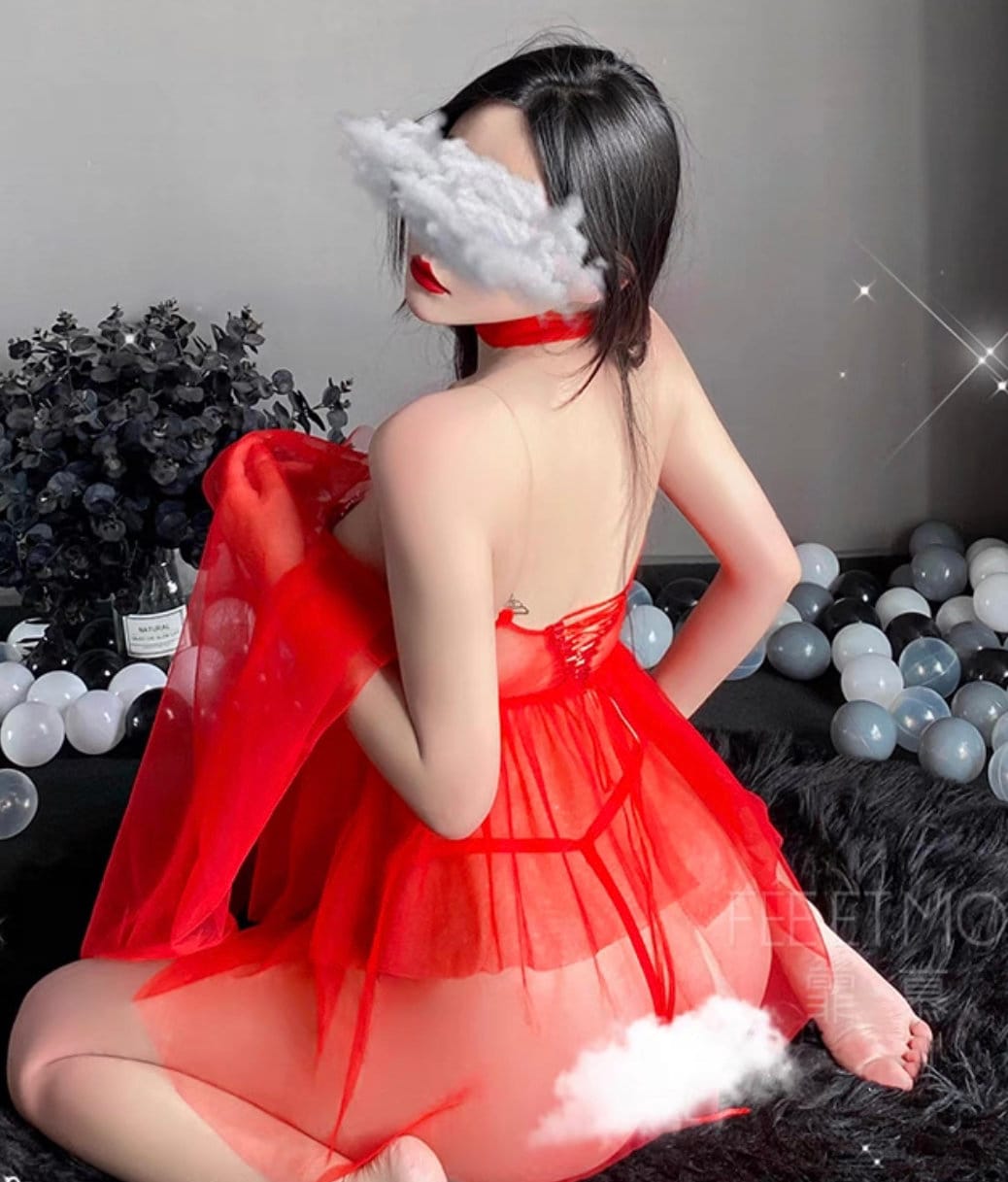 Red Bride Bridal Sexy Outfit Set  • Cosplay Roleplay • Sexy Lingerie • Bridal Wedding Photoshoot