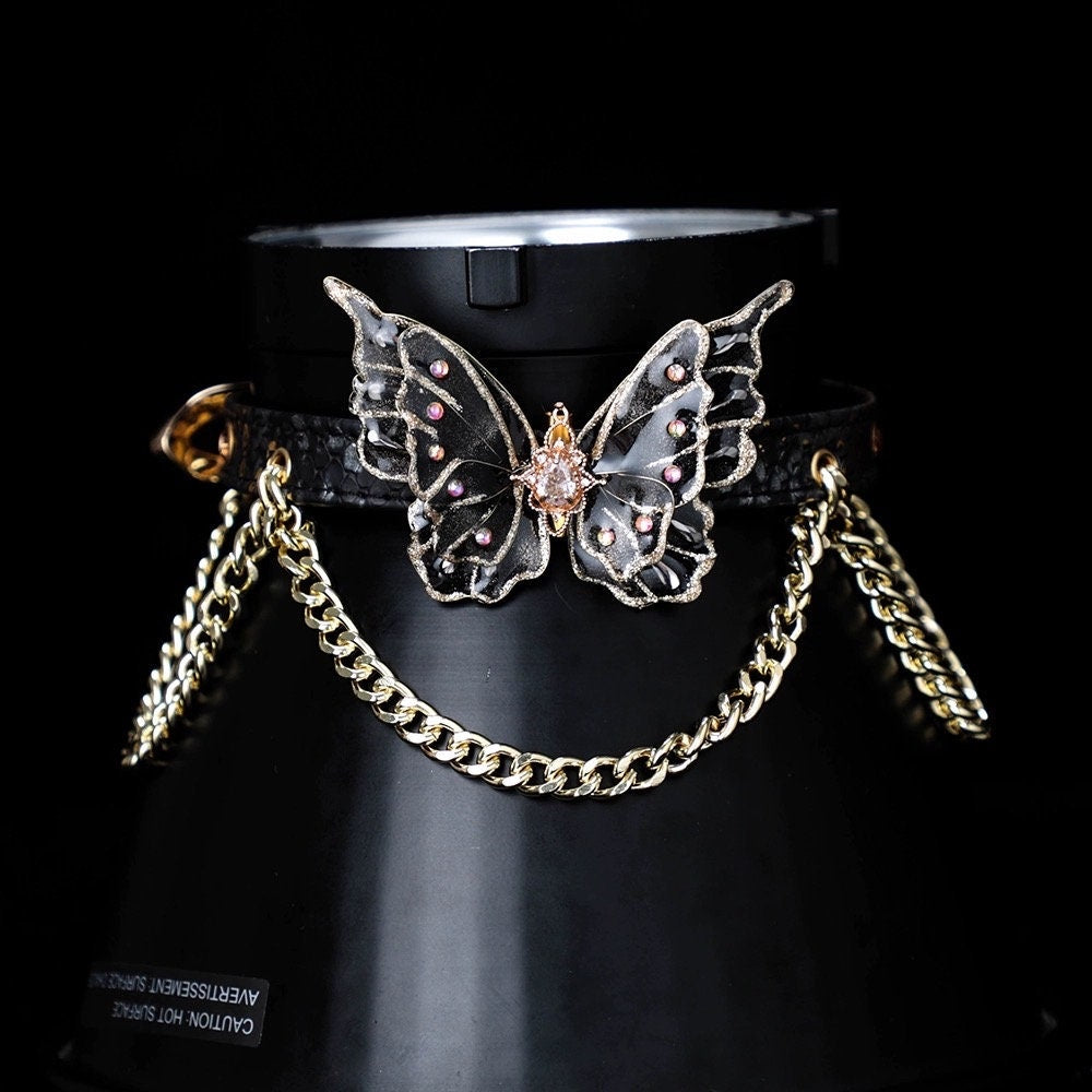 Butterfly Queen Leather Choker