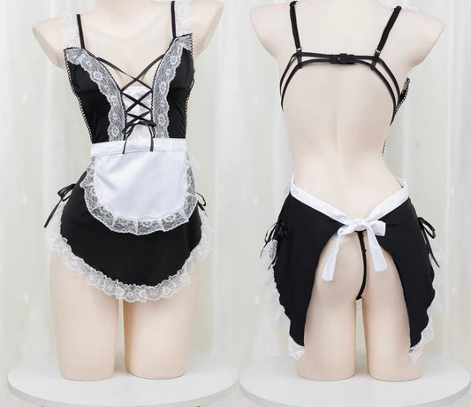 Lace Maiden Apron Housekeeper Outfit Set • Lolita Maiden Cosplay • Sexy Lingerie • Sexy Cosplay Roleplay