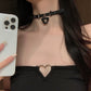 Black Heart Choker with Leash