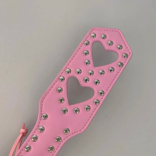 Studded Heart Spank Me Leather Spanker • BDSM Accessories • Sex Roleplay