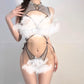 Qin Exposed Crotchless Oriental Lace One Piece Set