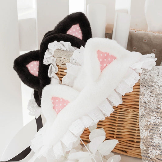Maiden Kitty Ears Headband Headpiece • Lolita Accessories • Adult Role Play • Cosplay Accessories