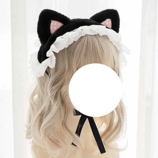 Maiden Kitty Ears Headband Headpiece • Lolita Accessories • Adult Role Play • Cosplay Accessories
