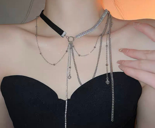 Layered Sexy Thigh Garter • Layered Chained Necklace | Wedding Garter | Thigh Chain | Leg Accessories | Cosplay Accessories