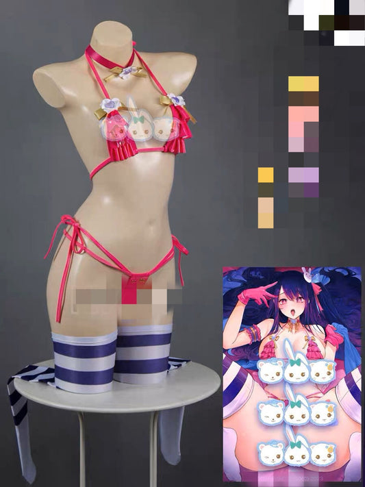 Aiko Japanese Anime Pink Minikini Bikini Outfit Set