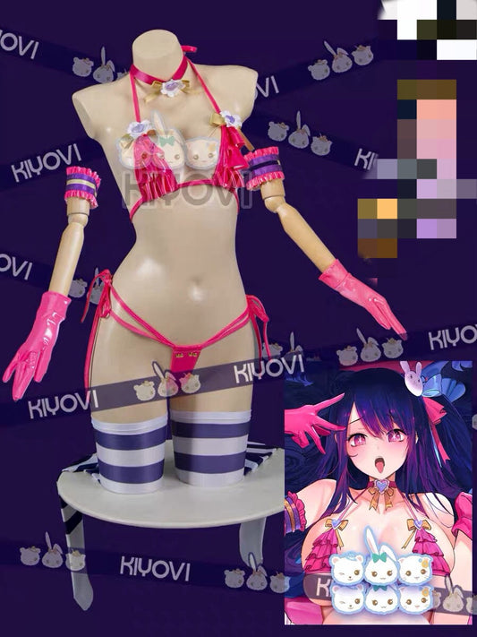 Aiko Japanese Anime Pink Minikini Bikini Outfit Set